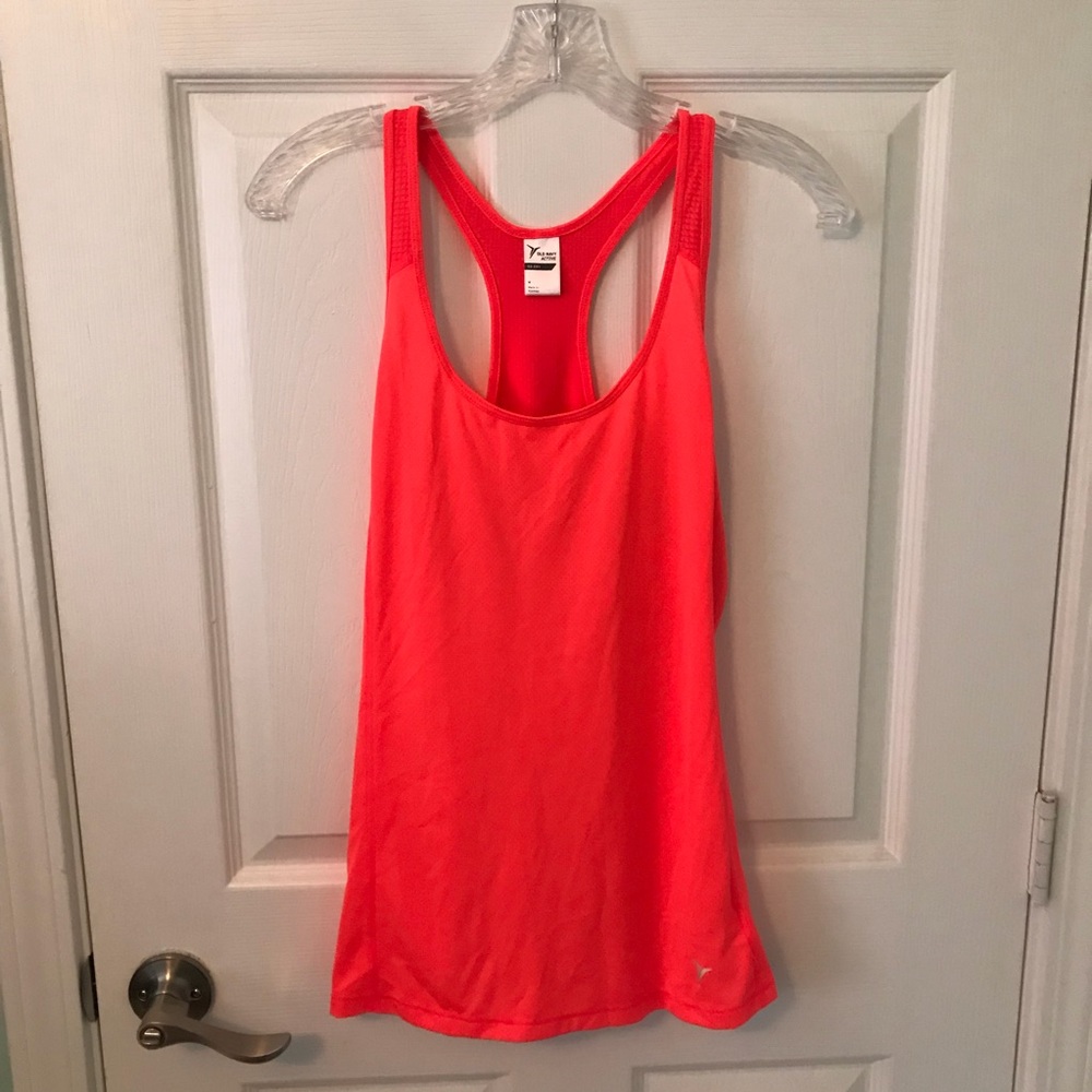 Old Navy Go-Dry neon orange/coral workout tank